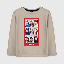 Лонгслив хлопковый детский TWICE, цвет: миндальный