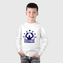 Лонгслив хлопковый детский Boxing Star, цвет: белый — фото 2