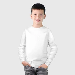 Лонгслив хлопковый детский Без дизайна, цвет: белый — фото 2