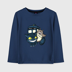Лонгслив хлопковый детский Tardis Totoro, цвет: тёмно-синий