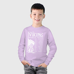 Лонгслив хлопковый детский Viking world tour, цвет: лаванда — фото 2