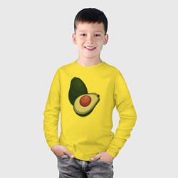 Лонгслив хлопковый детский Авокадо, цвет: желтый — фото 2
