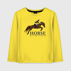 Лонгслив хлопковый детский HORSE RIDING цвета желтый — фото 1