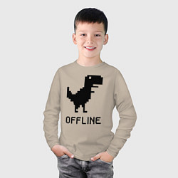 Лонгслив хлопковый детский Offline, цвет: миндальный — фото 2