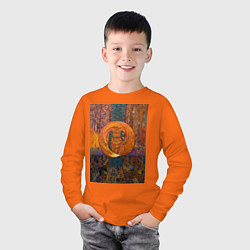 Лонгслив хлопковый детский Лис, цвет: оранжевый — фото 2
