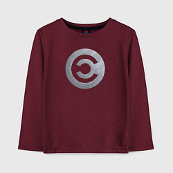 Лонгслив хлопковый детский CALDARI, цвет: меланж-бордовый
