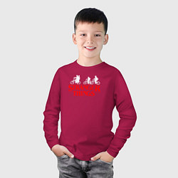 Лонгслив хлопковый детский STRANGER THINGS, цвет: маджента — фото 2