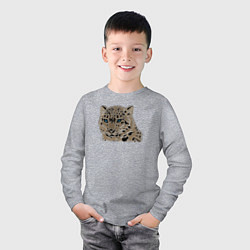 Лонгслив хлопковый детский Metallized Snow Leopard, цвет: меланж — фото 2