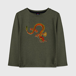 Лонгслив хлопковый детский Metallized Red Dragon, цвет: меланж-хаки