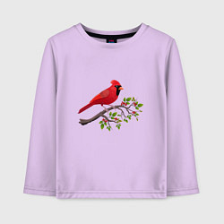 Лонгслив хлопковый детский Красный кардинал, цвет: лаванда