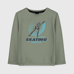 Лонгслив хлопковый детский SKATING competition, цвет: авокадо