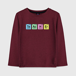 Лонгслив хлопковый детский Teacher, цвет: меланж-бордовый