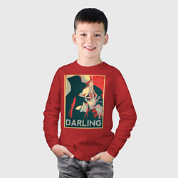 Лонгслив хлопковый детский Darling, цвет: красный — фото 2