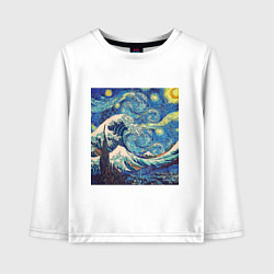 Лонгслив хлопковый детский Звездная ночь, цвет: белый