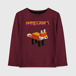 Лонгслив хлопковый детский Minecraft - лиса, цвет: меланж-бордовый