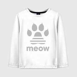 Лонгслив хлопковый детский Meow, цвет: белый
