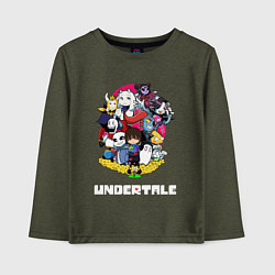 Лонгслив хлопковый детский UNDERTALE, цвет: меланж-хаки