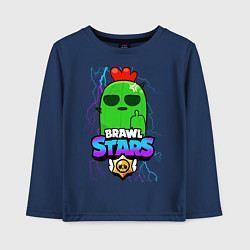 Лонгслив хлопковый детский Brawl Stars, цвет: тёмно-синий