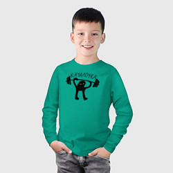 Лонгслив хлопковый детский Качалочка, цвет: зеленый — фото 2