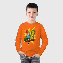 Лонгслив хлопковый детский Yeaaahhhh, цвет: оранжевый — фото 2