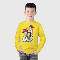 Лонгслив хлопковый детский Young & Freak, цвет: желтый — фото 2