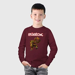 Лонгслив хлопковый детский ROBLOX, цвет: меланж-бордовый — фото 2
