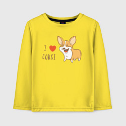 Лонгслив хлопковый детский I LOVE CORGI, цвет: желтый