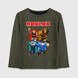 Лонгслив хлопковый детский ROBLOX, цвет: меланж-хаки