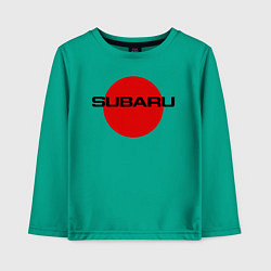 Лонгслив хлопковый детский SUBARU, цвет: зеленый