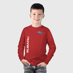 Лонгслив хлопковый детский SUBARU, цвет: красный — фото 2