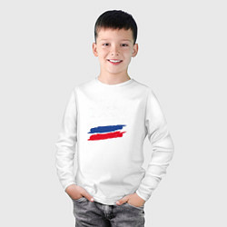 Лонгслив хлопковый детский Россия, цвет: белый — фото 2