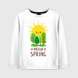 Лонгслив хлопковый детский Hello Spring, цвет: белый