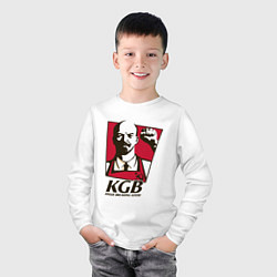 Лонгслив хлопковый детский КГБ, цвет: белый — фото 2