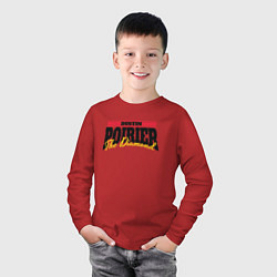 Лонгслив хлопковый детский Dustin Poirier, цвет: красный — фото 2