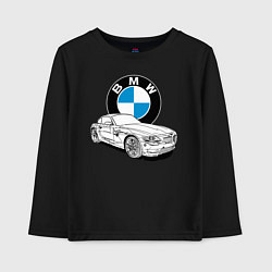 Лонгслив хлопковый детский BMW, цвет: черный