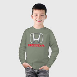Лонгслив хлопковый детский HONDA, цвет: авокадо — фото 2