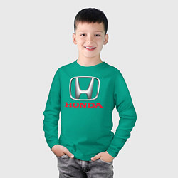 Лонгслив хлопковый детский HONDA, цвет: зеленый — фото 2