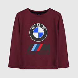 Лонгслив хлопковый детский BMW BOSS, цвет: меланж-бордовый