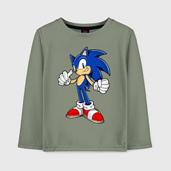 Лонгслив хлопковый детский Sonic, цвет: авокадо