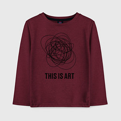 Лонгслив хлопковый детский This is art, цвет: меланж-бордовый