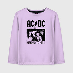 Лонгслив хлопковый детский ACDC highway to hell, цвет: лаванда