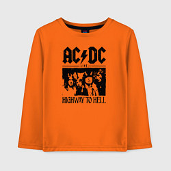 Лонгслив хлопковый детский ACDC highway to hell, цвет: оранжевый