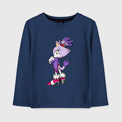 Лонгслив хлопковый детский SONIC Кошка Блейз, цвет: тёмно-синий