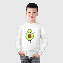 Лонгслив хлопковый детский Милый авокадо, цвет: белый — фото 2