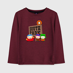 Лонгслив хлопковый детский South Park, цвет: меланж-бордовый