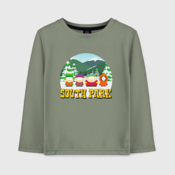 Лонгслив хлопковый детский ЮЖНЫЙ ПАРК, цвет: авокадо