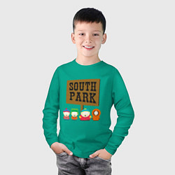 Лонгслив хлопковый детский South Park, цвет: зеленый — фото 2