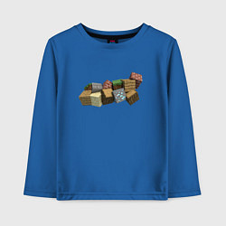 Лонгслив хлопковый детский Minecraft, цвет: синий