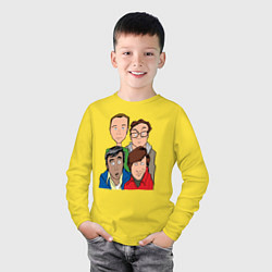Лонгслив хлопковый детский The Big Bang Theory Guys, цвет: желтый — фото 2