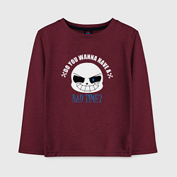 Лонгслив хлопковый детский UNDERTALE, цвет: меланж-бордовый